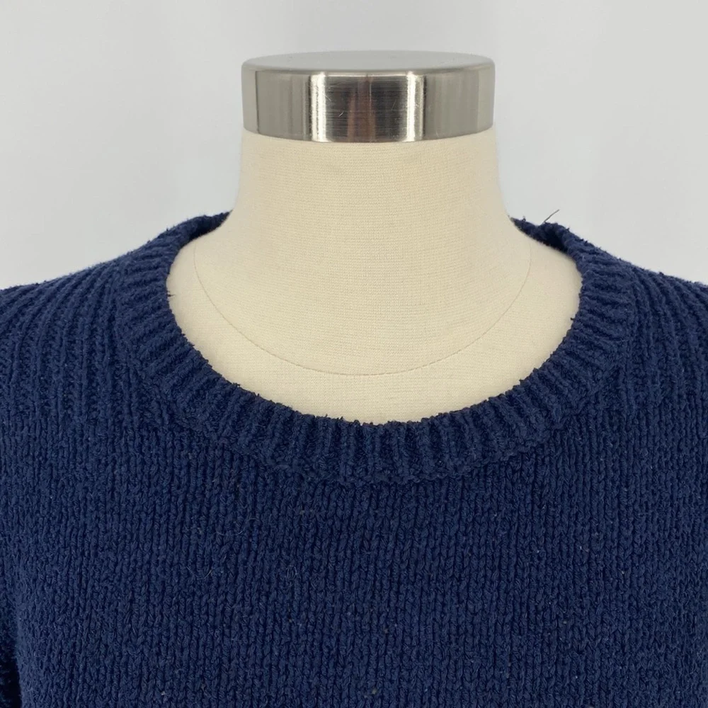 J. Crew Crochet Crew Ribbed Neckline Long Sleeve Sweater